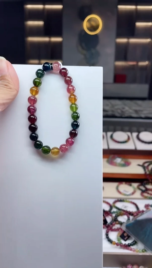 未镶嵌单圈手串碧玺（多样性发一条）Q