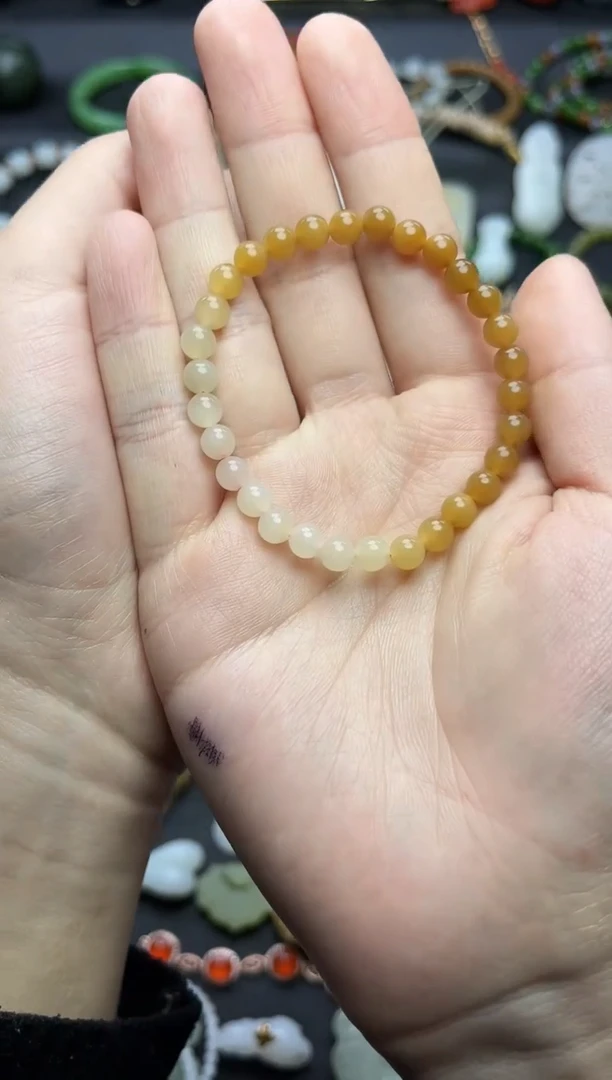 未镶嵌手串和田玉偶****3糖渐变手串06