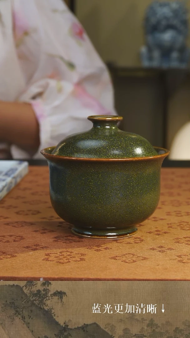 盖碗镇窑一七二八柴窑烧制 高温颜色釉 茶叶末 盖碗