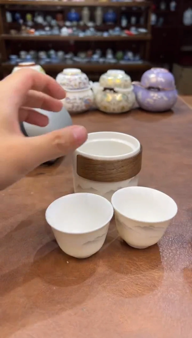 真的很便宜超好看会开片的旅行茶具
