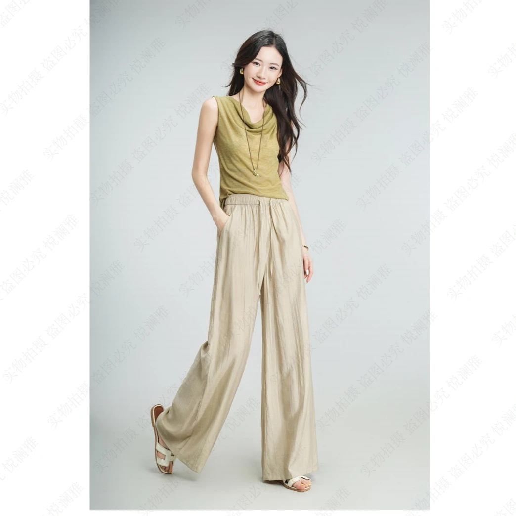 夏日松弛感顶配！抗皱慵懒风清百搭巨显瘦显腿长裸感亚麻阔腿裤