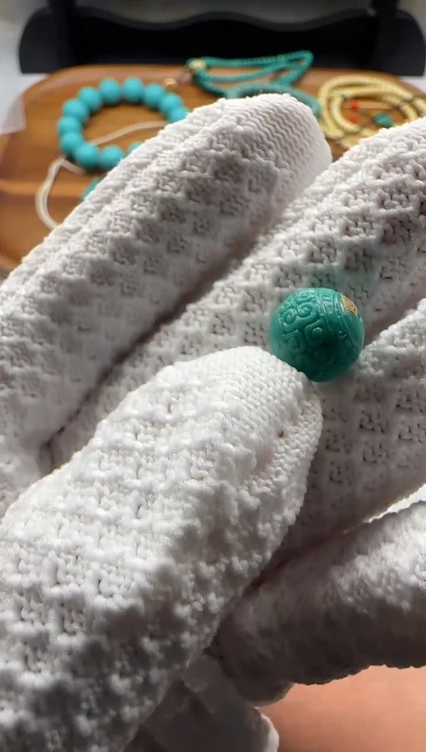 未镶嵌绿松石圆珠ㅤ****?绿松圆珠