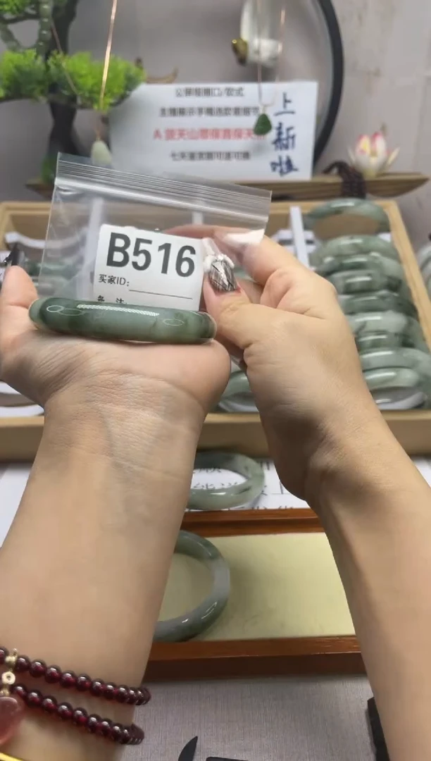 【闪购商品】石英质玉（天山翠）手镯未镶嵌b516