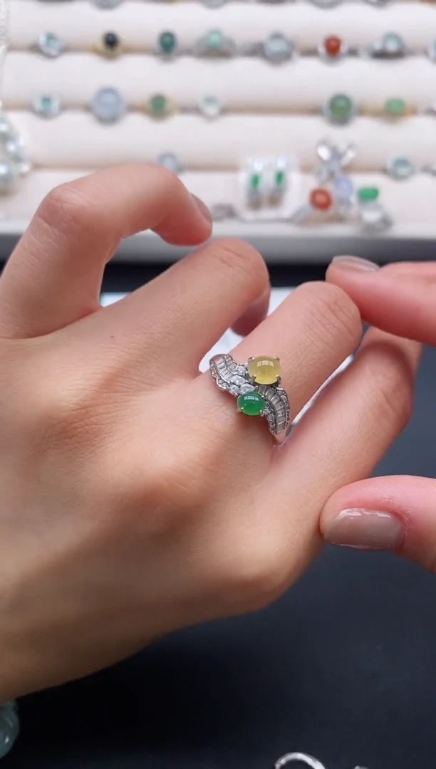 银S925镶嵌戒指翡翠11111111+9