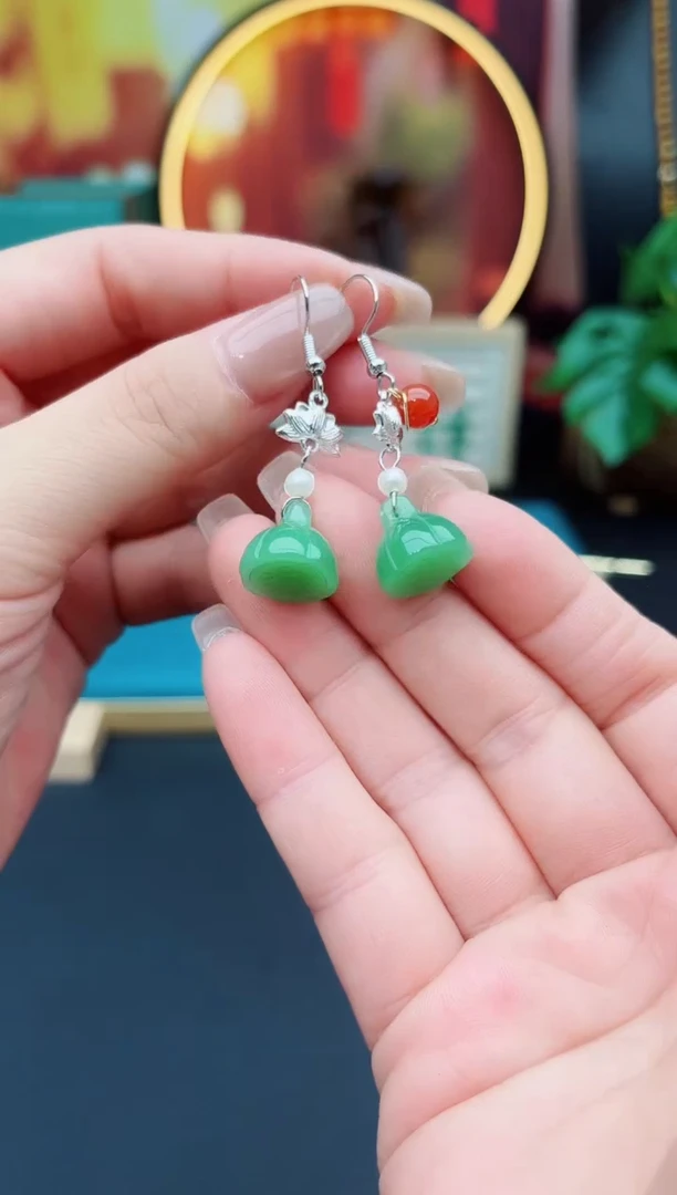 玛瑙/玉髓耳饰银S925镶嵌c27000