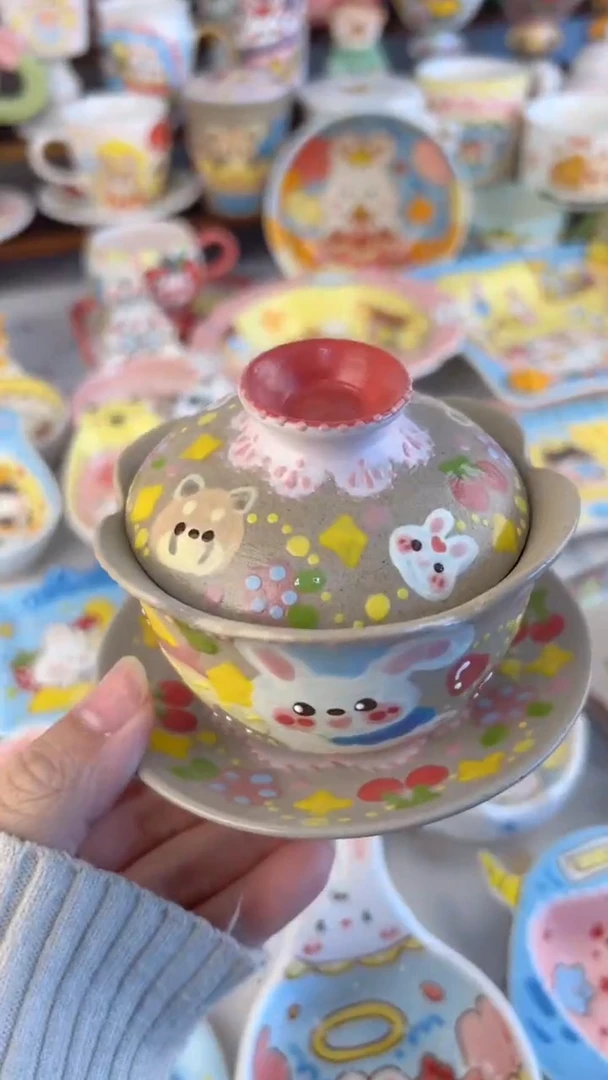 摆件陶景德镇陶瓷手绘