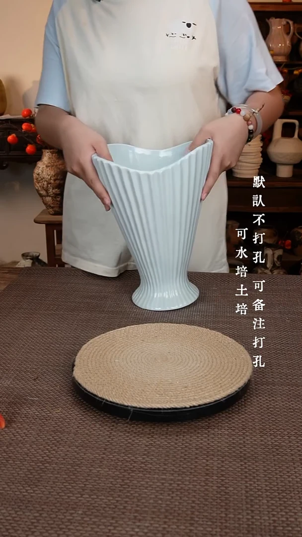 摆件001贝壳白景德镇陶瓷花瓶