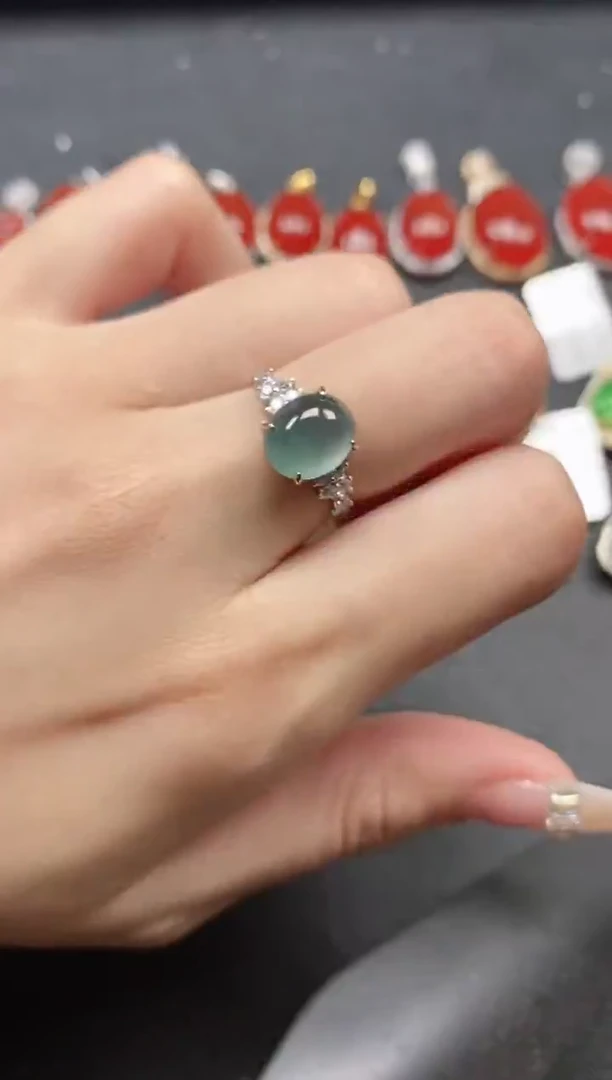 银S925镶嵌戒指翡翠51151