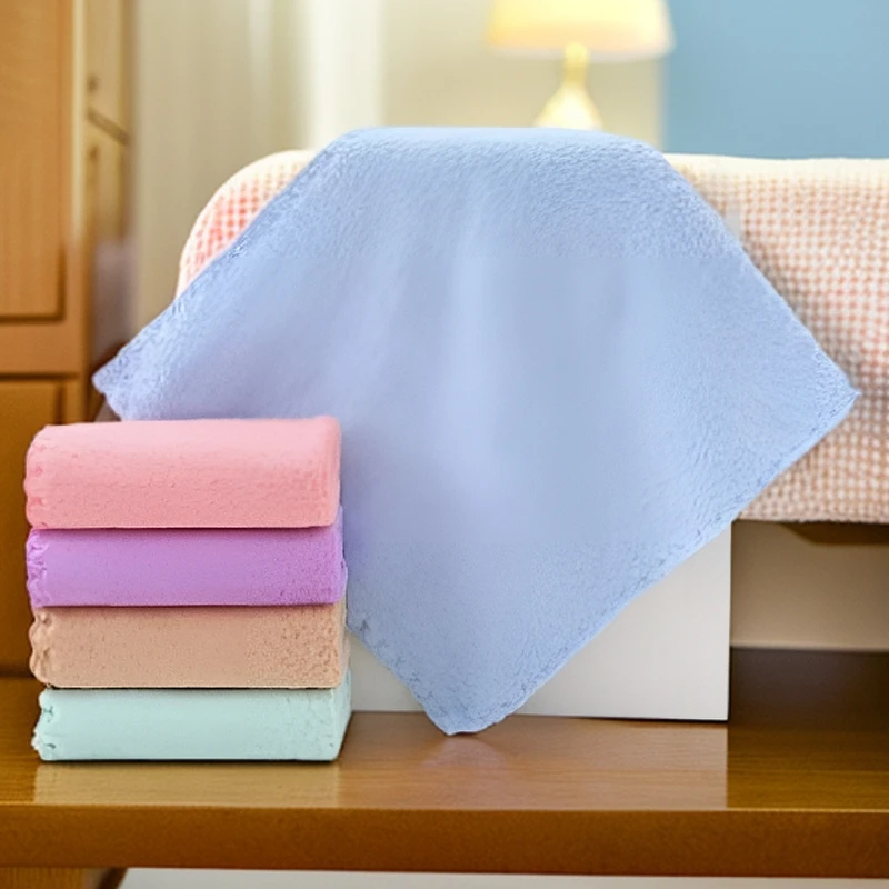 薄款25*25小毛巾家用吸水洗澡 颜色随机 FH