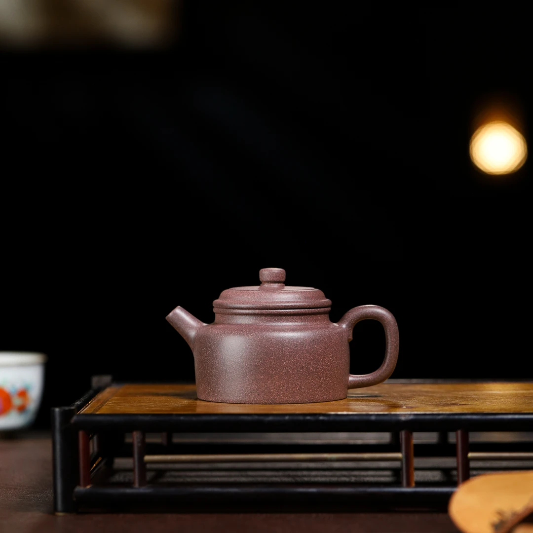 御闳手作黄龙山原矿大水潭至尊天青古法双层盖小德钟壶容量130cc