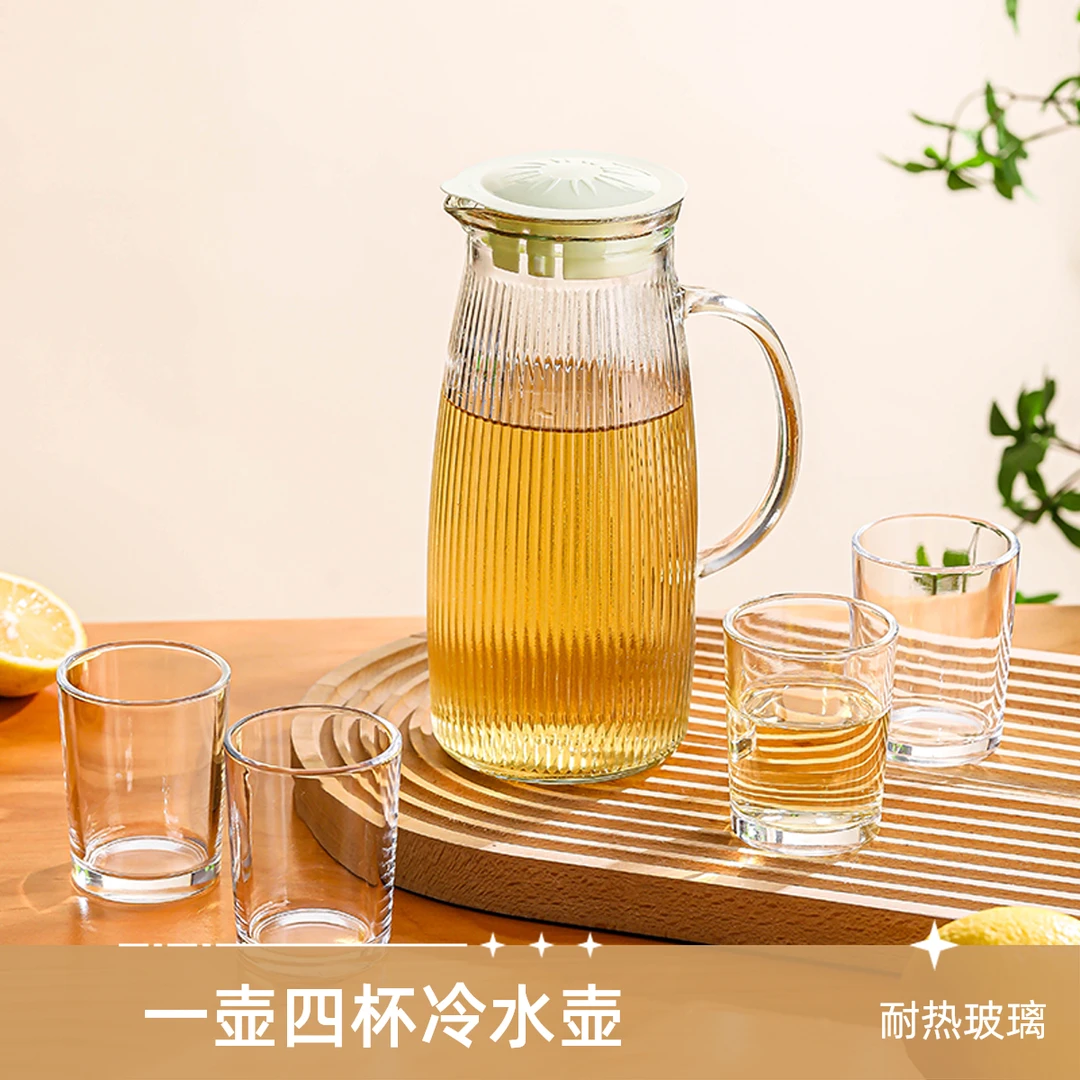BESMAN/贝世曼【一壶四杯】冷水壶耐高温玻璃凉水壶家用果茶泡茶壶