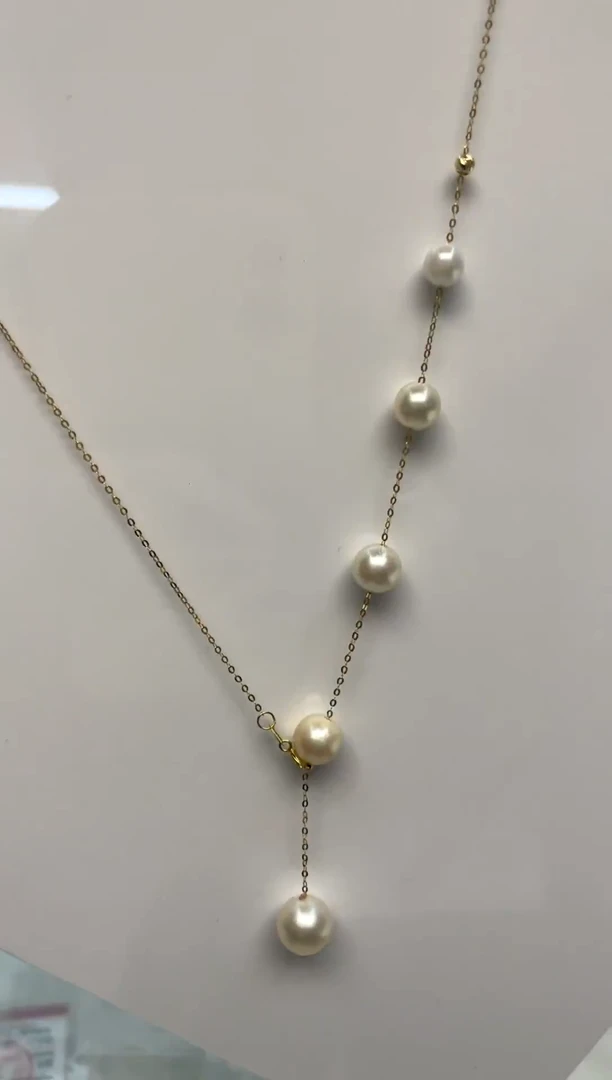 18K金镶嵌手绳海水珍珠5-9