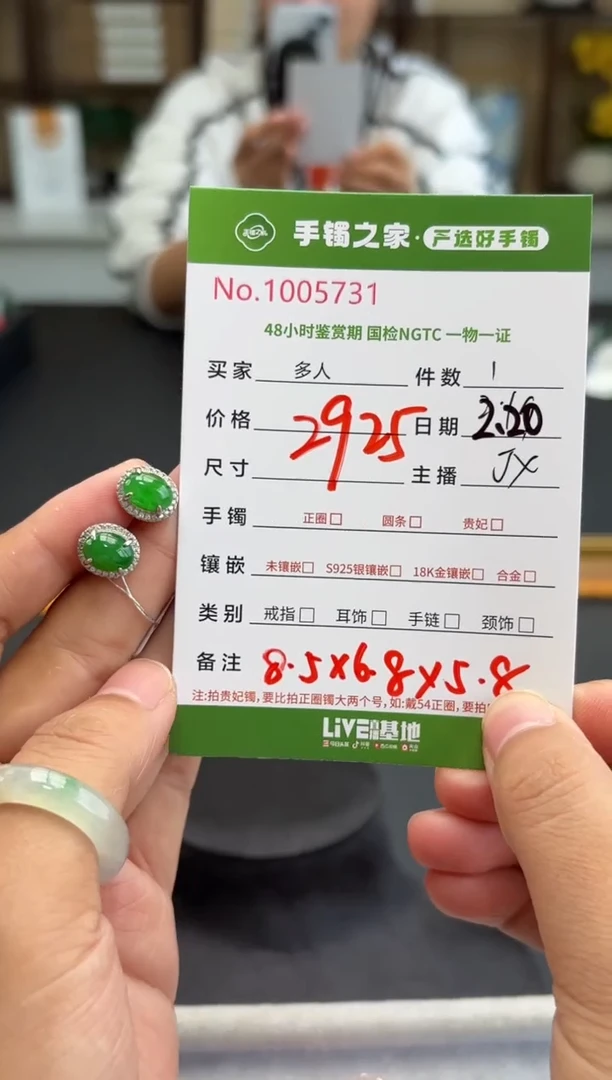 【闪购商品】翡翠耳饰银S925镶嵌多人