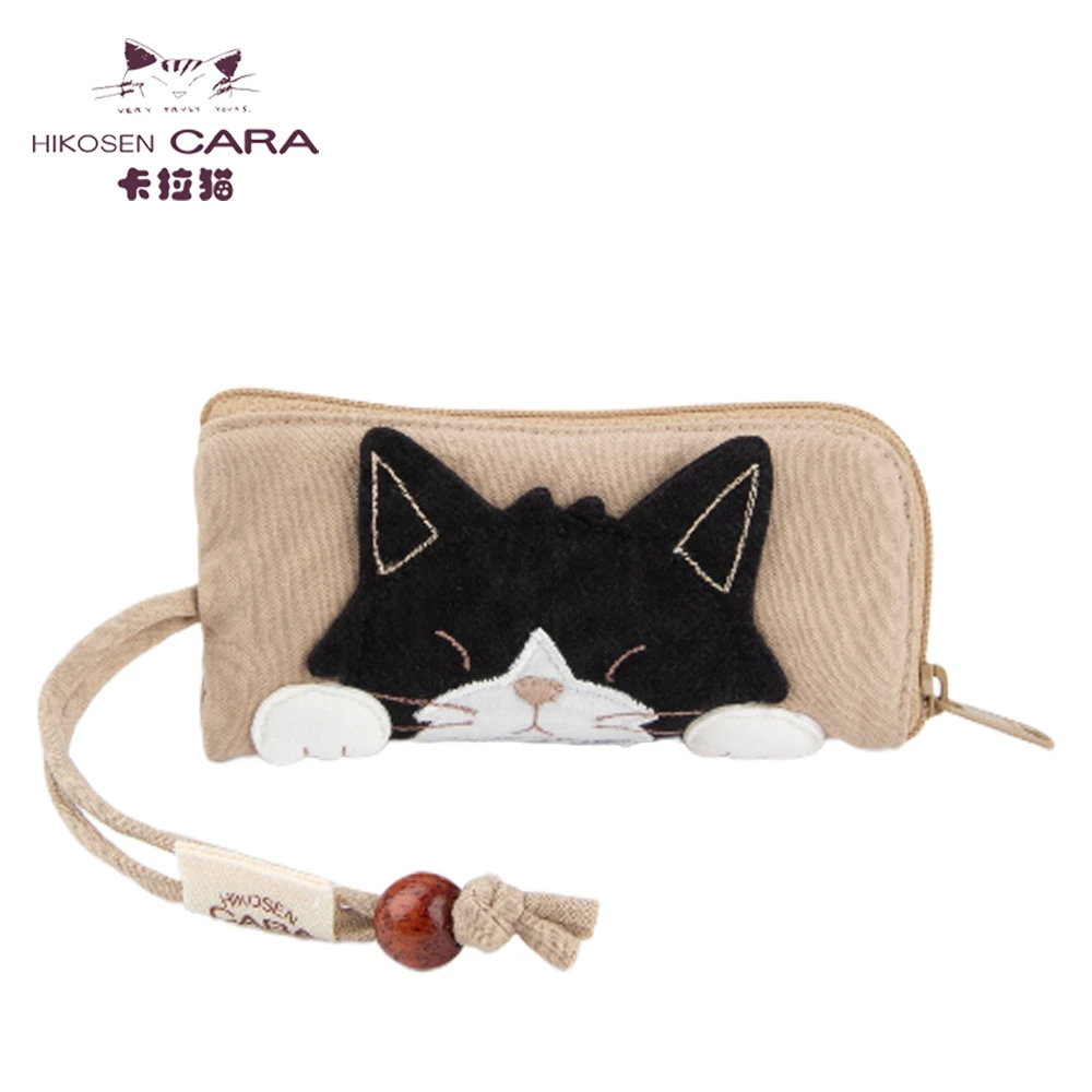 HIKOSEN CARA卡拉猫钥匙包日本原创设计米猫咪可爱卡通酷罗硬币包