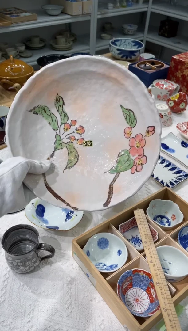 搪瓷山樱花大钵孤品