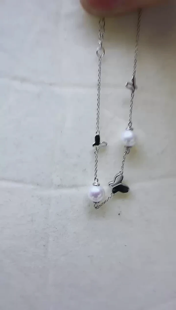 【闪购商品】海水珍珠手绳银S925镶嵌海水珍珠项链7-8mm