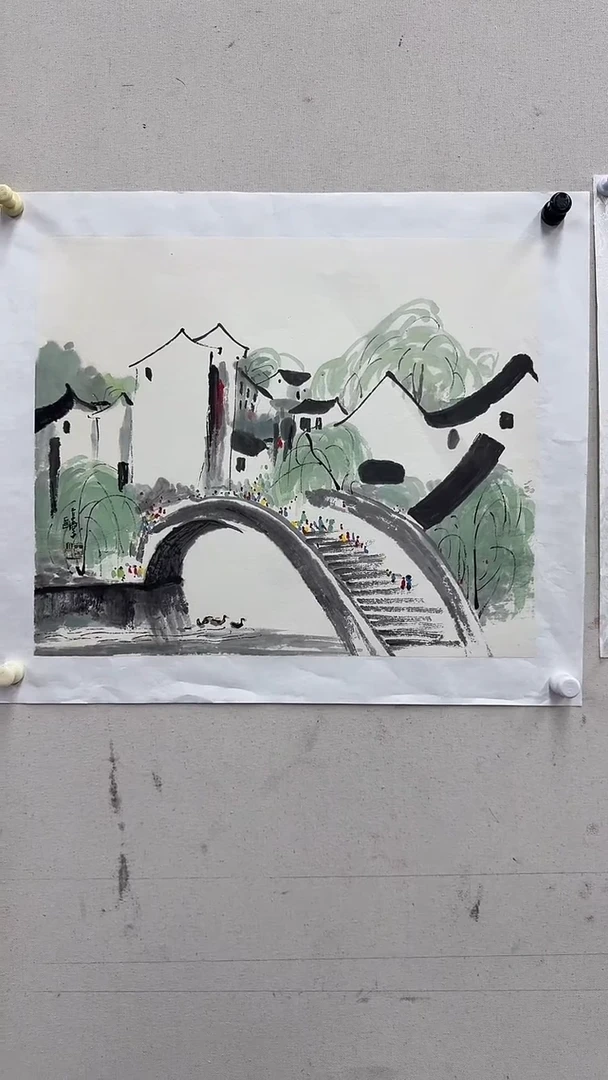 纸本1炳山艺术-----王立堂水乡绘画作品