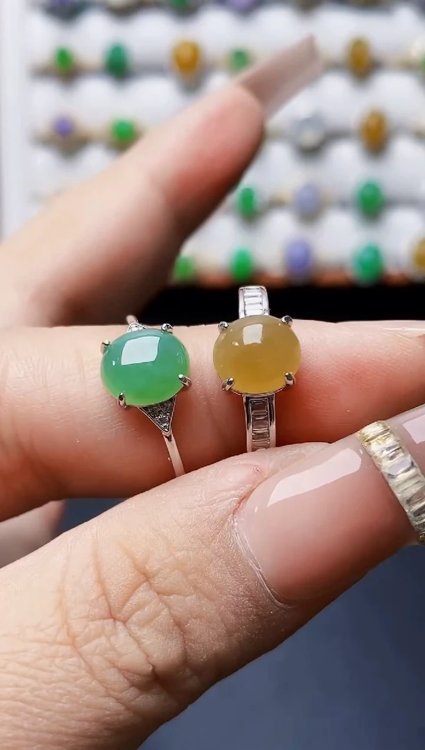 银S925镶嵌戒指翡翠0315