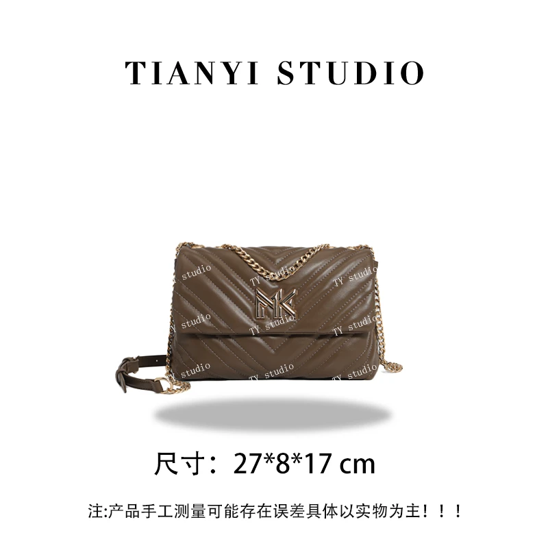 【TY】FES-6021-咖啡 轻奢高级韩版单肩潮流时尚简约女包