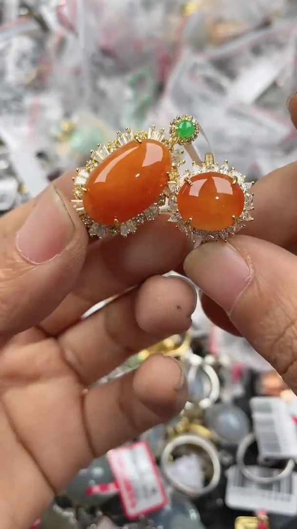 银S925镶嵌戒指翡翠777              8