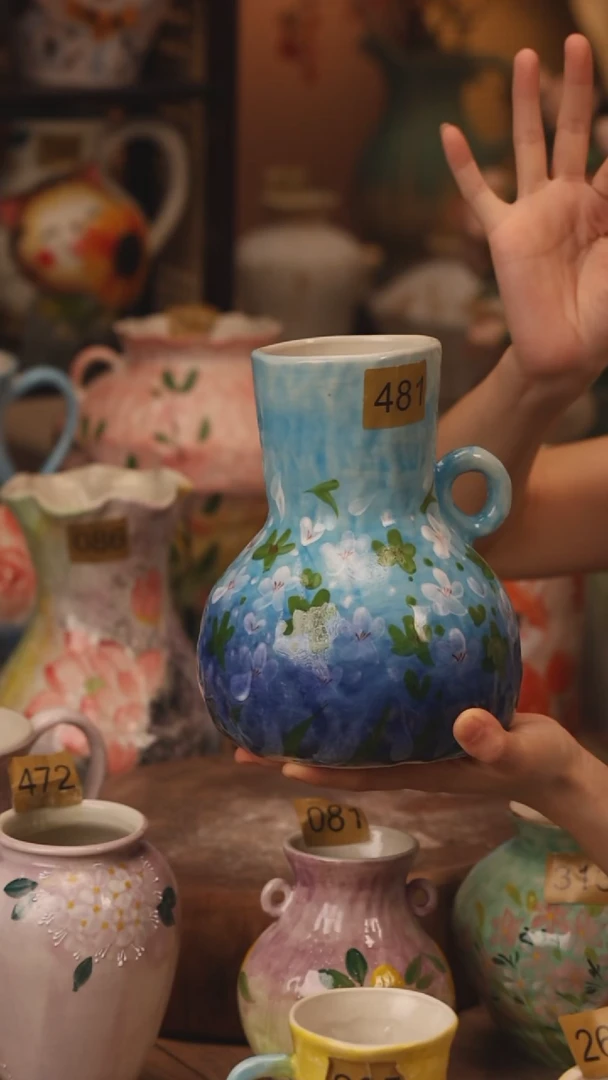 陶瓷481景德镇设计师手作花器摆件侘寂风
