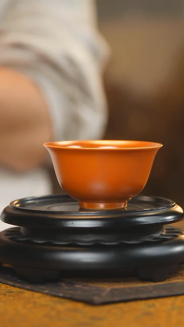 23柴房陶瓷原创金玉普洱杯