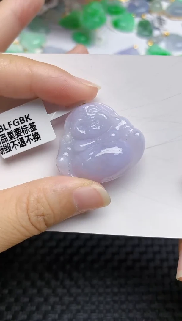 翡翠18K金镶嵌颈饰天然A货翡翠