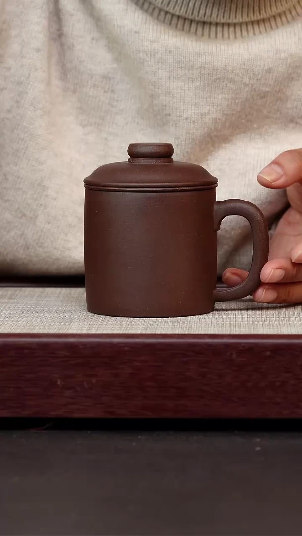 茶杯紫砂紫泥小号三件套