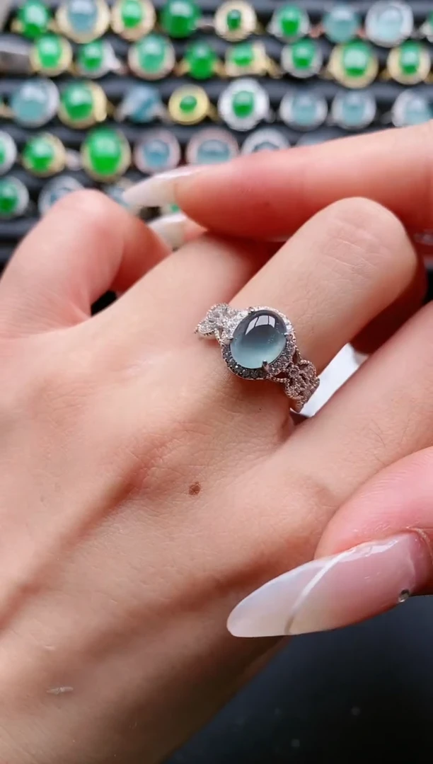 【闪购商品】翡翠戒指银S925镶嵌111111111