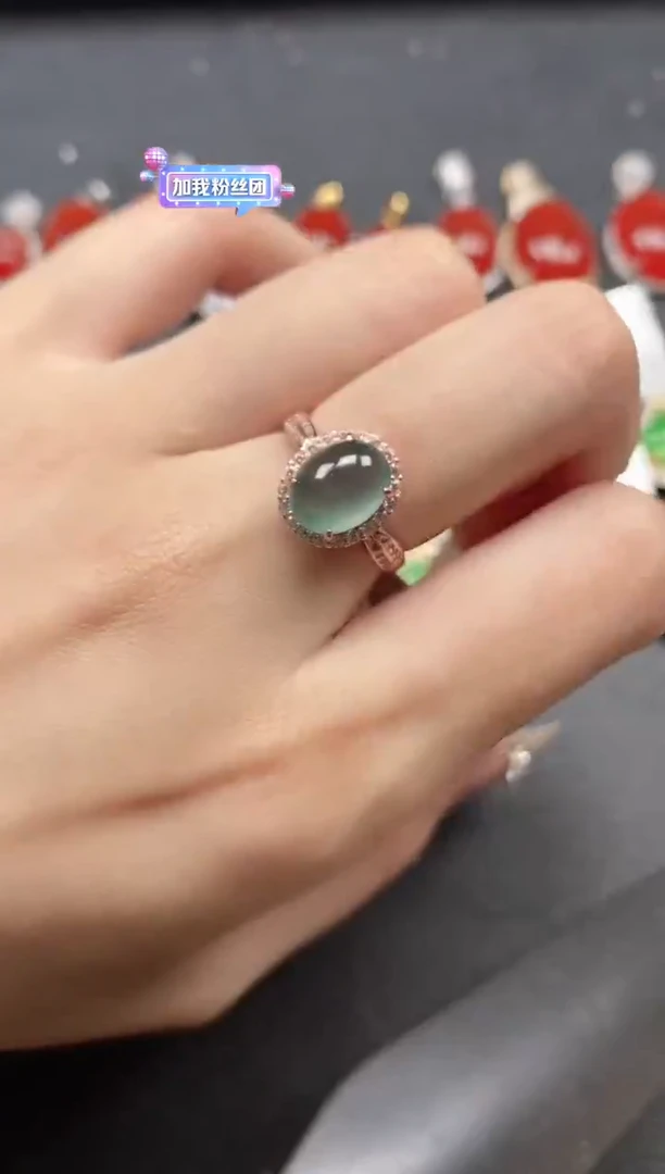 银S925镶嵌戒指翡翠51151