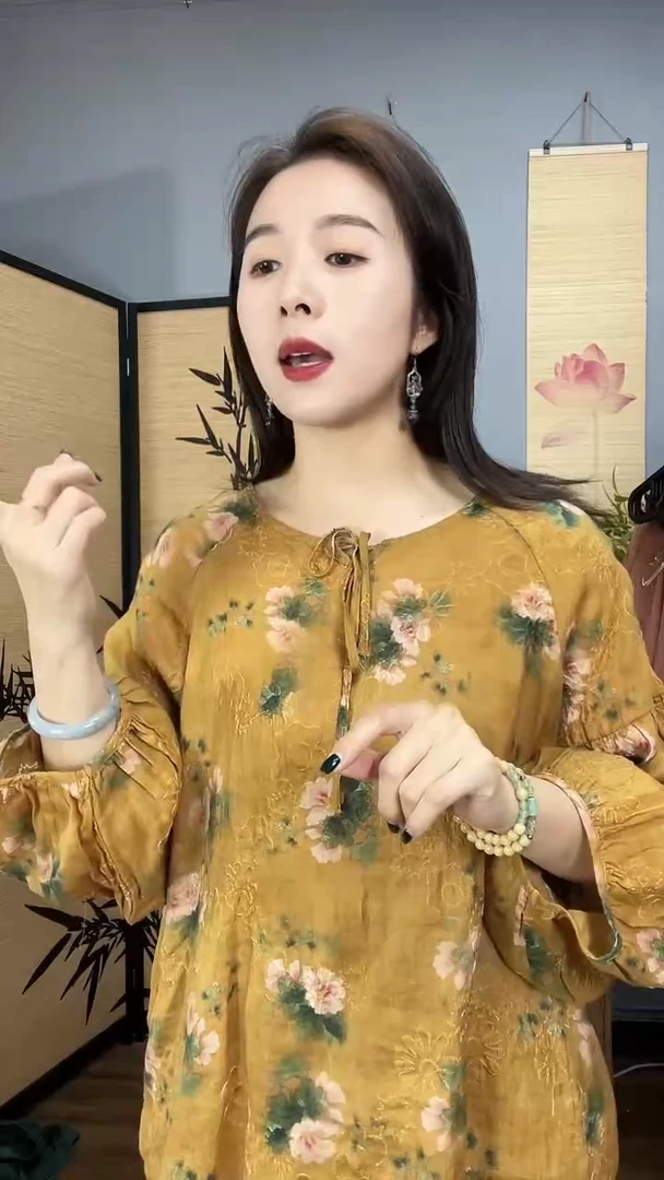 复古国风刺绣印花衬衫