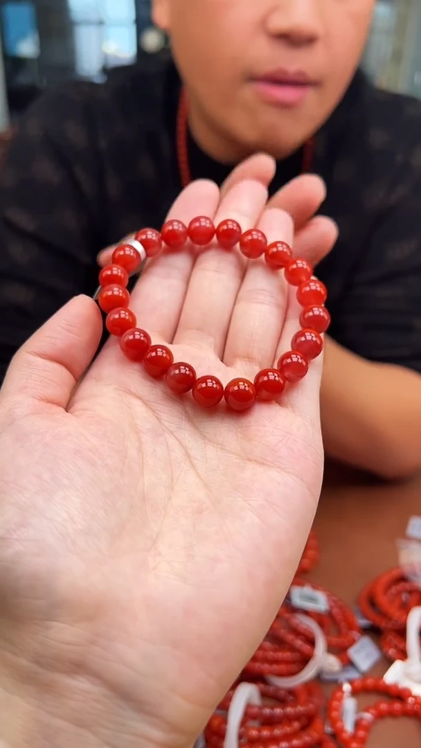 未镶嵌珠串南红玛瑙C45保山洞子料9mm+