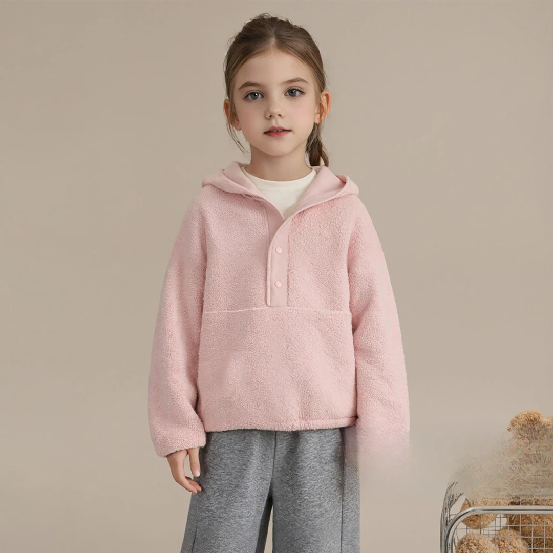 女童卫衣加厚2025新款女孩毛毛绒外套儿童今年流行爆款上衣加绒冬