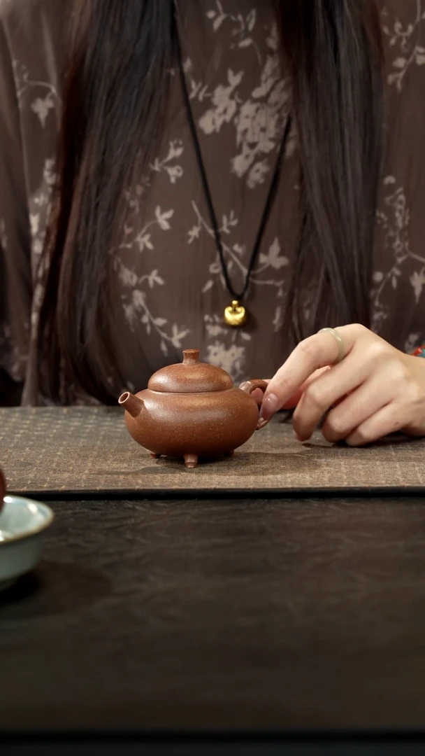 茶壶紫砂桃花泥鼎竹壶120cc