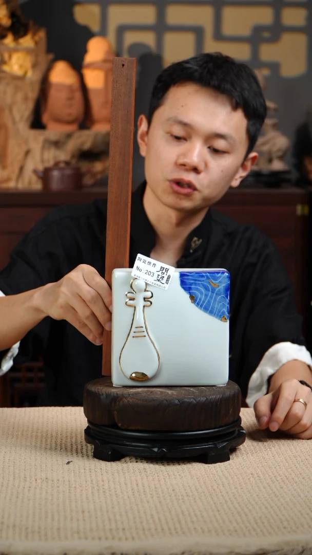 摆件WN问泥景德镇陶瓷花瓶摆件