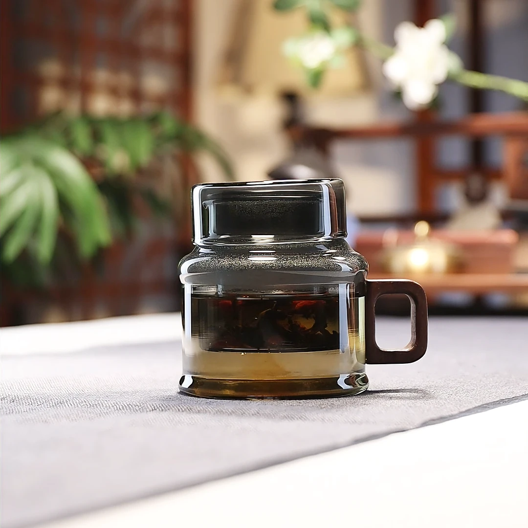 高硼硅耐热玻璃墩墩壶复古风茶水分离泡茶壶办公家用茶壶茶具