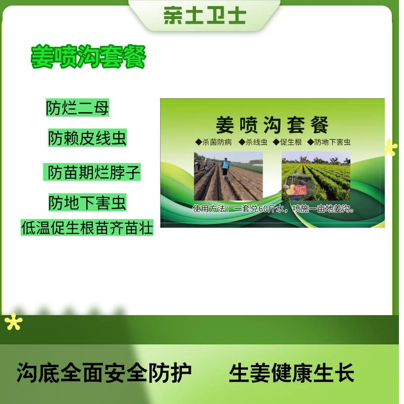 姜喷沟套餐 防烂二母苗期烂脖子 放地下害虫低温促生根