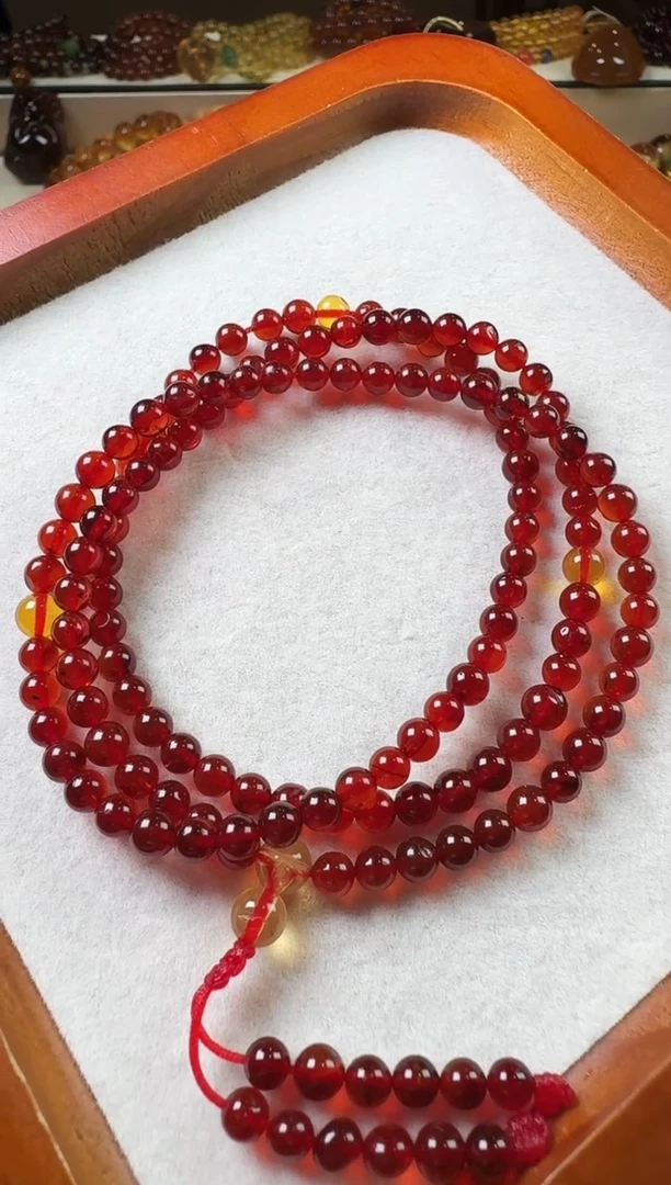 手链琥珀未镶嵌血珀108