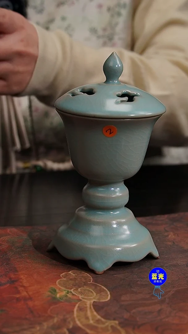 摆件白*瑕品清凉寺原矿釉听琴炉0124