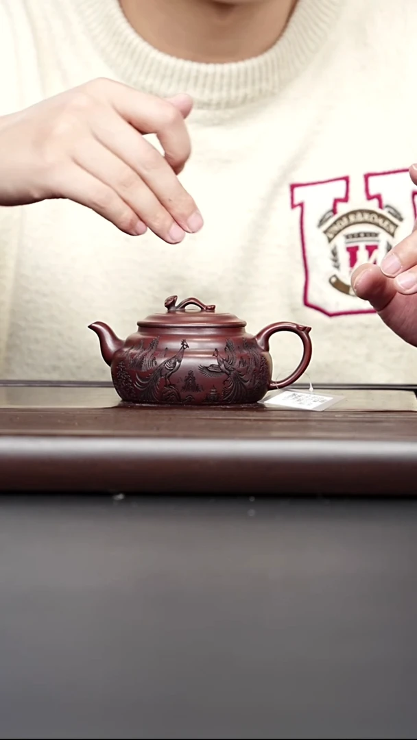 茶壶紫砂宜兴紫砂 如意上新桥龙山古乌泥