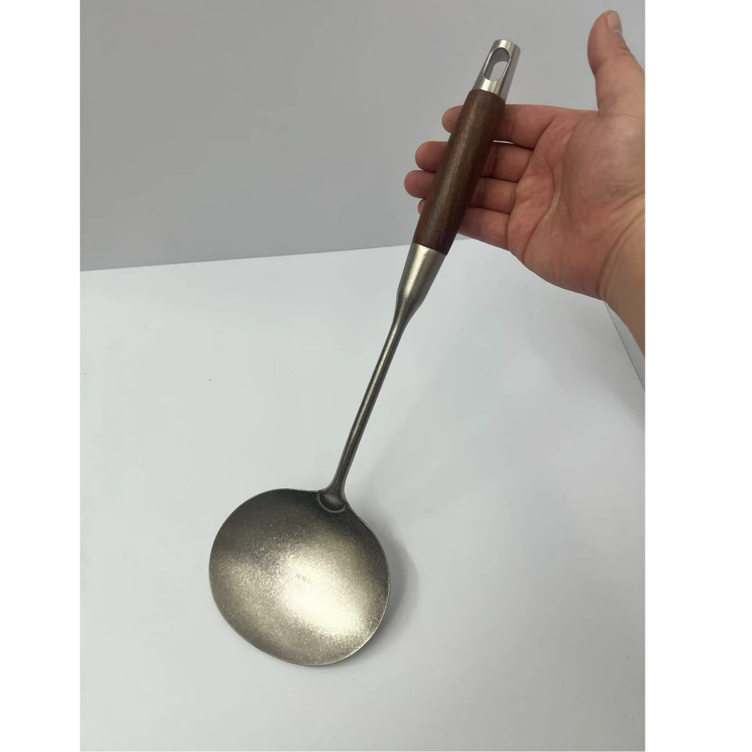 花梨木纯钛结晶蘑菇铲勺厨房炒勺加厚长柄耐高温防烫炒铲锅铲烹饪