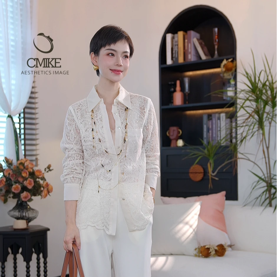 【蜜客原创】时尚轻奢气质百搭女士衬衫2591C000015