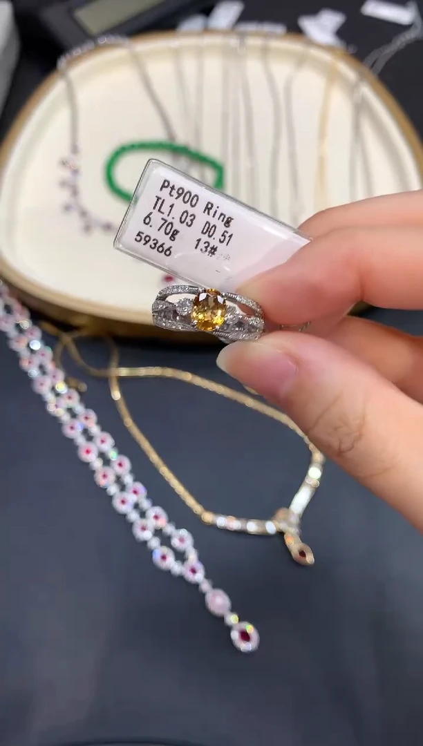 定制碧玺戒指铂Pt850镶嵌S846|5500