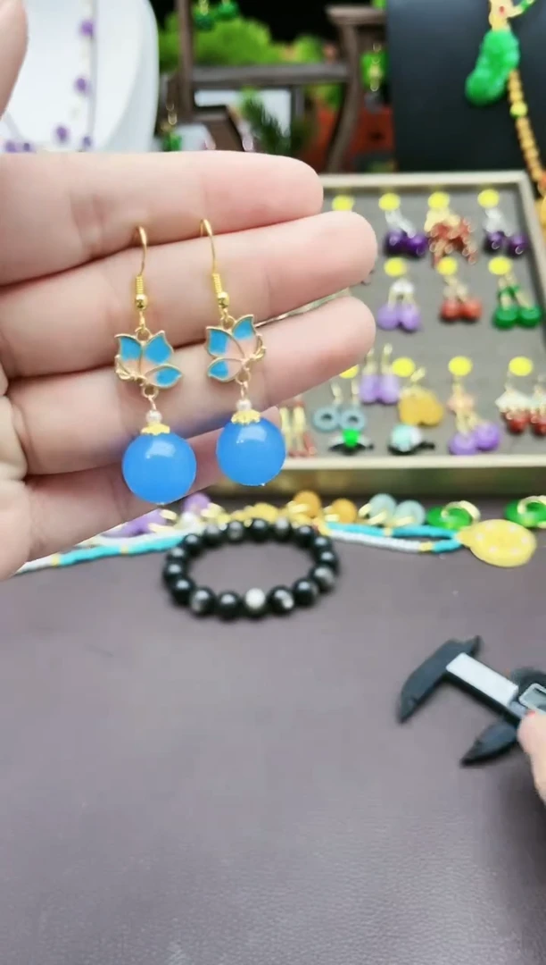 【闪购商品】玛瑙/玉髓耳钉银S925镶嵌221000