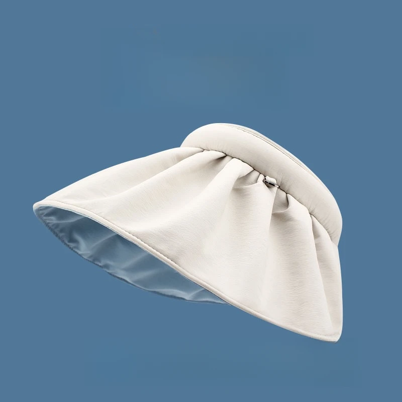 空顶焦遮阳帽女夏季下防紫外线帽子折叠骑车防晒太阳帽发箍贝壳帽