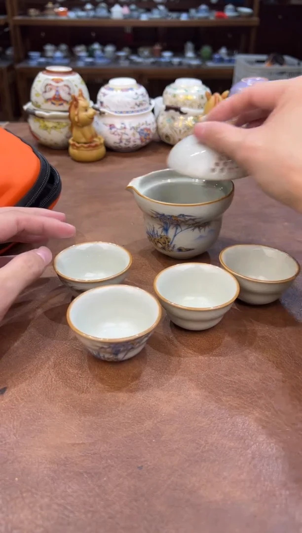 真的很便宜会开片的旅行茶具