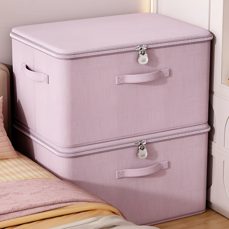 带锁收纳箱加厚家用大容量可折叠衣裤玩具防尘整理收纳储物箱神器