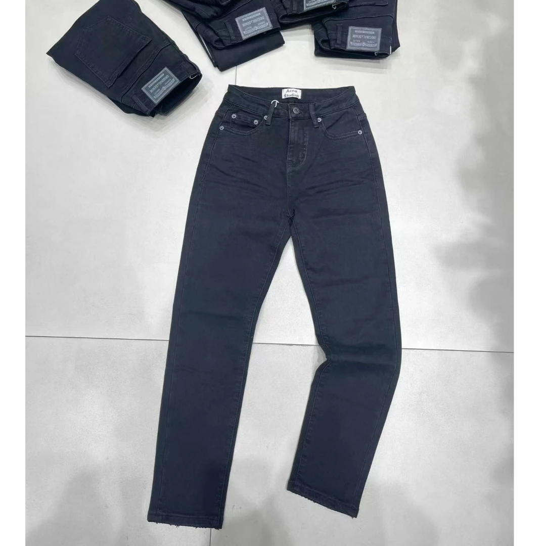 【Azlg】黑色植绒小烟管裤23296