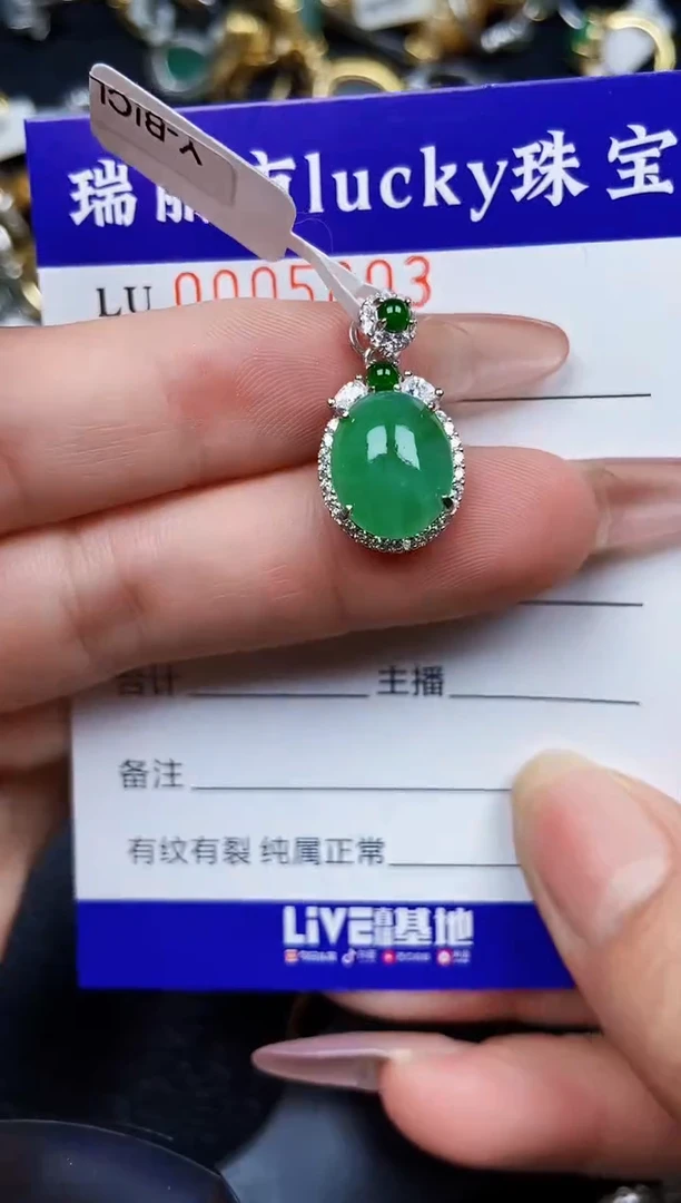 翡翠银S925镶嵌颈饰5803