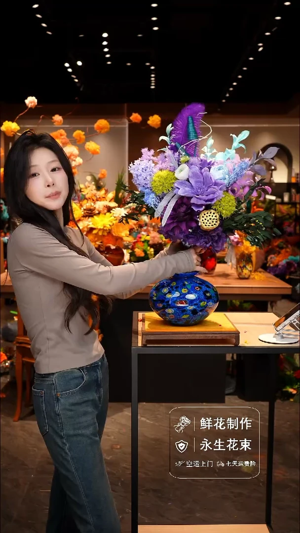手工艺品琉璃手工花器花束空运包邮送货上门-以图片为准